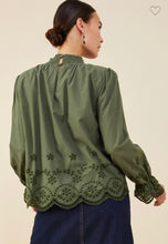 Load image into Gallery viewer, Olive Embroidered Top
