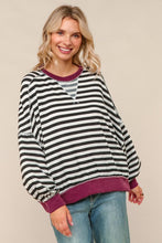 Load image into Gallery viewer, Burgundy Crew Neck Loose Fit Pullover Knit Top
