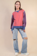 Load image into Gallery viewer, Coral Oversized Striped Casual Knit Top
