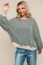 Load image into Gallery viewer, Olive Crew Neck Loose Fit Pullover Knit Top
