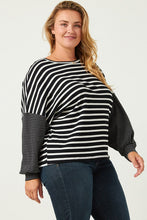 Load image into Gallery viewer, Black Contrast Stripe Knit Top
