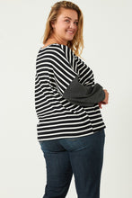Load image into Gallery viewer, Black Contrast Stripe Knit Top
