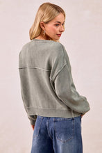 Load image into Gallery viewer, Vintage Olive V Neck Cardigan
