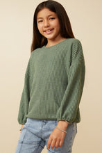 Load image into Gallery viewer, Girls Olive Knit Top
