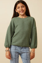 Load image into Gallery viewer, Girls Olive Knit Top
