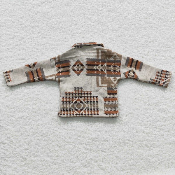 Khaki Aztec Flannel