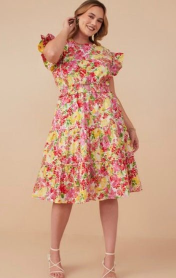 Floral Smocked Ruffle Dress