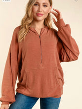 Load image into Gallery viewer, Rust Half Zip Hoodie
