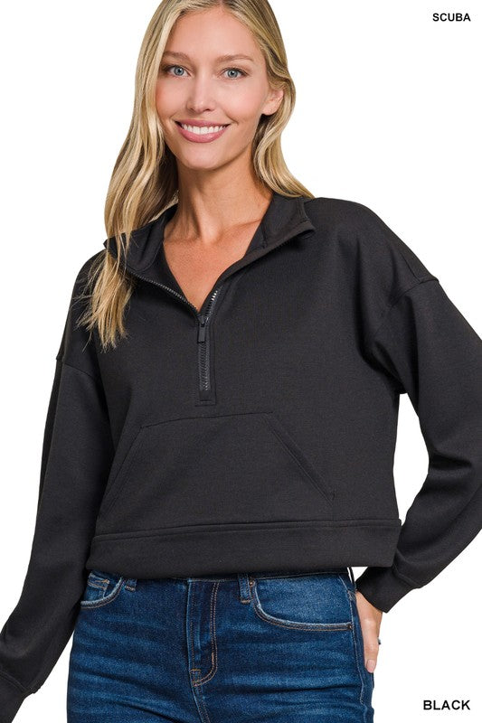 Black Scuba Half Zip