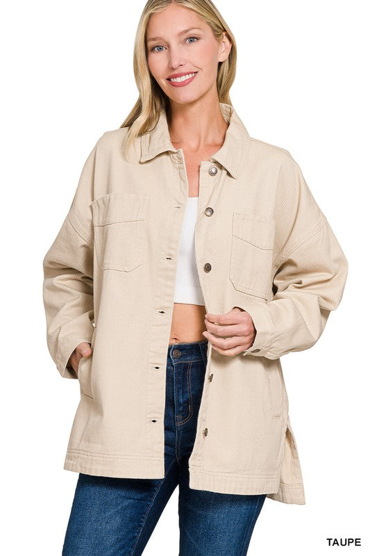 Taupe Oversized Shacket