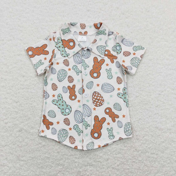 Boys Bunny and Egg Button Down Top