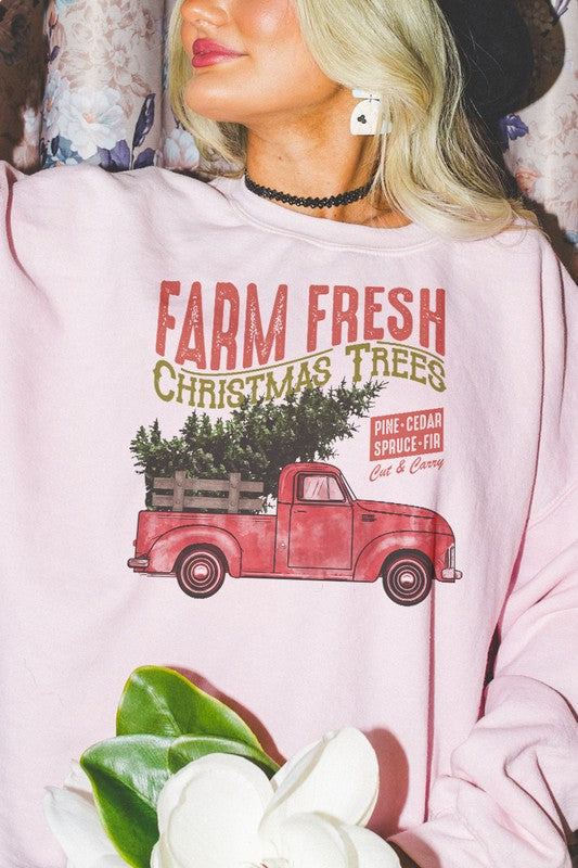 Sand Farm Fresh Christmas Trees Crewneck