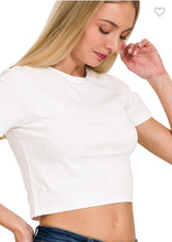 Load image into Gallery viewer, White Cropped Tshirt
