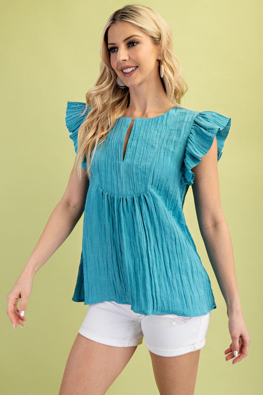 Dusty Mint Sheer Top