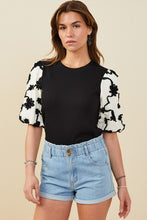 Load image into Gallery viewer, Black Embroidered Knit Top
