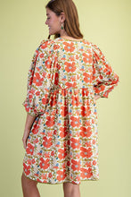 Load image into Gallery viewer, Coral Floral Print Mini Dress
