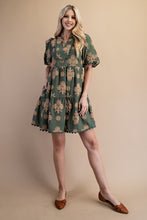 Load image into Gallery viewer, Olive Mix Tiered Mini Dress
