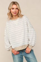 Load image into Gallery viewer, Grey Crew Neck Loose Fit Pullover Knit Top
