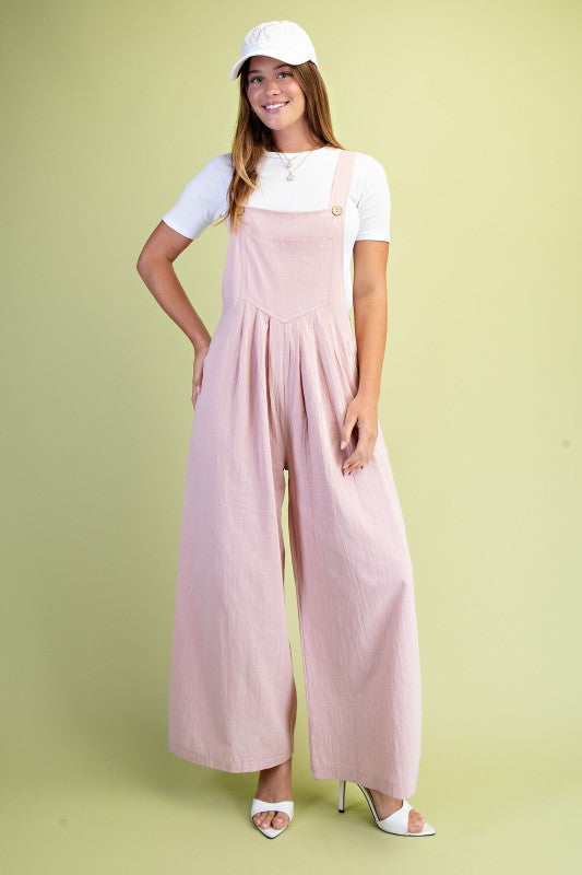 Dusty Pink Pintuck Detail Overall