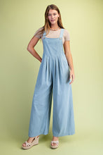 Load image into Gallery viewer, Light Denim Pintuck Detail Overall
