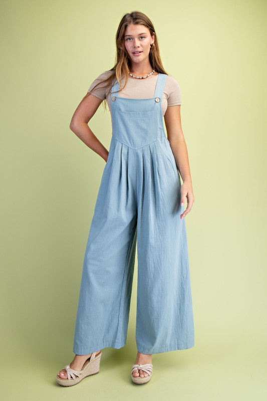 Light Denim Pintuck Detail Overall