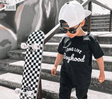 Load image into Gallery viewer, Boys Black Long Live Boyhood Tee
