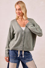 Load image into Gallery viewer, Vintage Olive V Neck Cardigan
