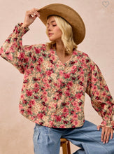 Load image into Gallery viewer, Floral Printed Corduroy Top

