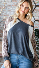 Load image into Gallery viewer, Animal Contrast Dolman Top

