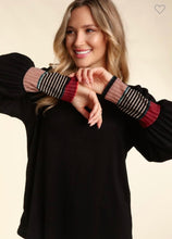 Load image into Gallery viewer, Black Bubble Long Sleeve Top
