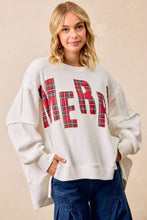 Load image into Gallery viewer, Christmas Plaid Merry Lettering Sweatshirt
