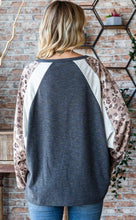 Load image into Gallery viewer, Animal Contrast Dolman Top
