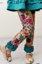 Load image into Gallery viewer, Girls Teal Floral Leggings Set
