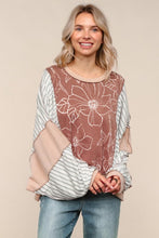 Load image into Gallery viewer, Mocha/Oatmeal Oversized Dolman Long Sleeve Top
