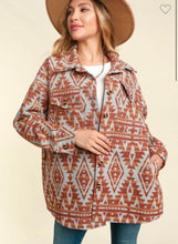 Load image into Gallery viewer, Rust/Grey Aztec Shacket
