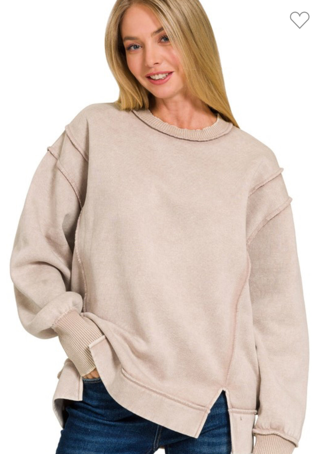 Ash Mocha Acid Washed Sweatshirt