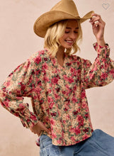 Load image into Gallery viewer, Floral Printed Corduroy Top
