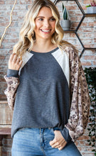 Load image into Gallery viewer, Animal Contrast Dolman Top

