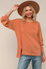 Load image into Gallery viewer, Rust French Terry Knit Pullover Top
