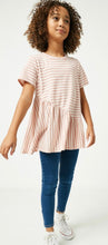 Load image into Gallery viewer, Girls Mauve Striped Tunic Tee
