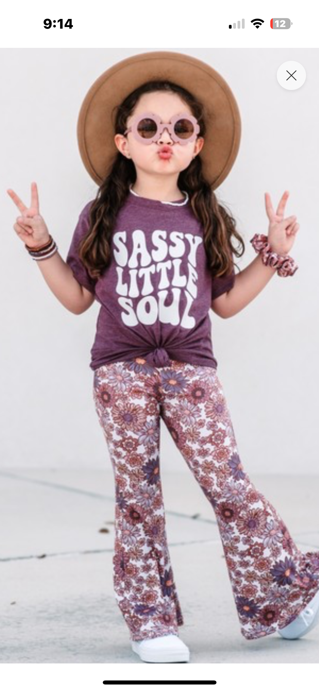 Girls Mauve Sassy Little Soul Tee