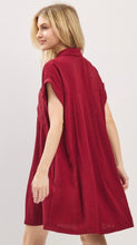 Load image into Gallery viewer, Burgundy Botton Front Dress
