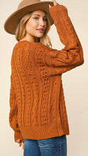 Load image into Gallery viewer, Rust Cable Knit Sweater
