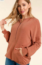 Load image into Gallery viewer, Rust Half Zip Hoodie
