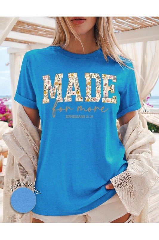 Heather Sapphire Made For More Faith Graphic Heavy Cotton Tee