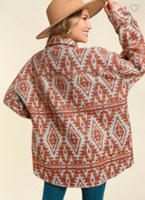 Load image into Gallery viewer, Rust/Grey Aztec Shacket
