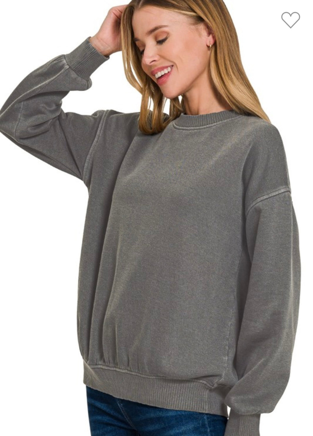 Ash Black Fleece Oversized Pullover