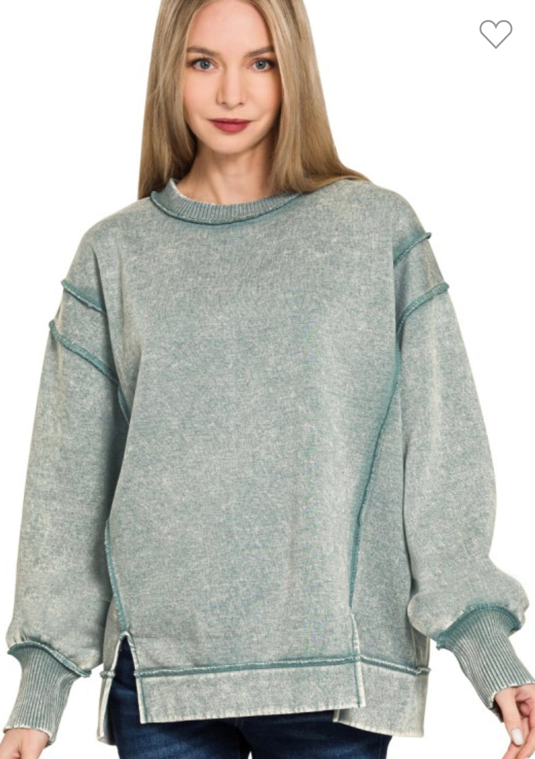 Ash Jade Acid Washed Sweatshirt