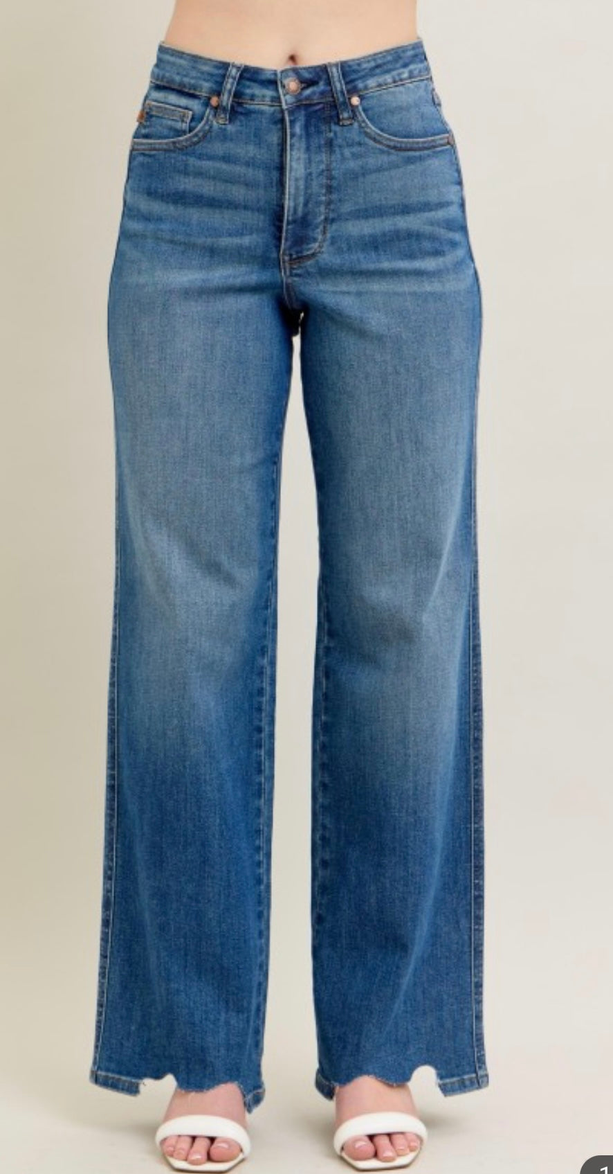 Judy Blues High Rise Tummy Control Chew Hem Jeans