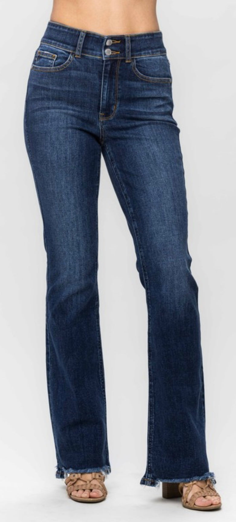 Judy Blue High Waisted Vintage Frayed Hem Bootcut Jeans